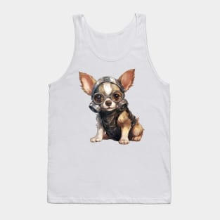 Chihuahua Dog Wearing Gas Mask Tank Top